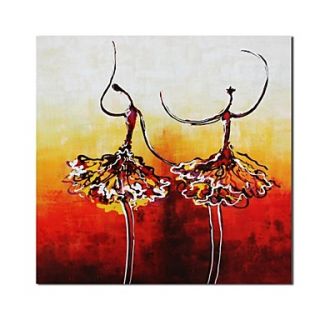 Hand Painted Oil Painting People Abstract Ballet Dancer with Stretched Frame