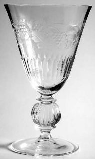 Unknown Crystal Unk6969 Water Goblet   Clear, Cut, Grapevine, Vertical Lines