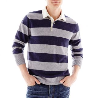 Rugby Stripe Sweater, Indigo Htr/gry Htr, Mens