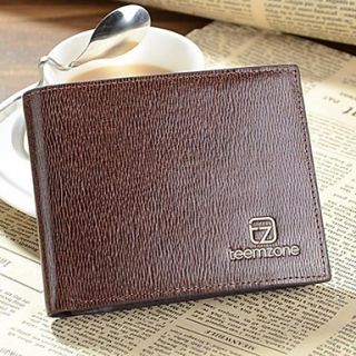 Mens Simple Fashion Cowhide Bifold Purse Card Cash Coin Receipt Holder Wallet