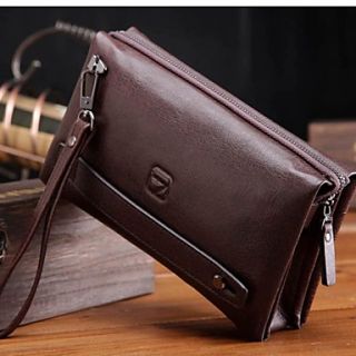 Mens Casual Vintage Top Quality Leather Clutch Evening Bag