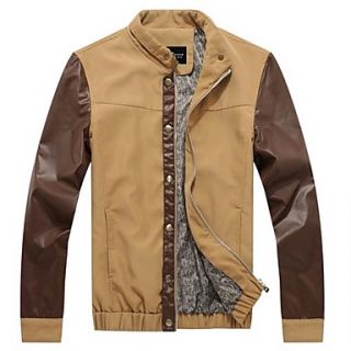 Mens Fashion Splicing Leisure Jacket Coat of Cultivate Ones Morality