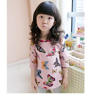 Girls Fashion Butterfly l T Shirts Lovely O Neck T Shirts Tees