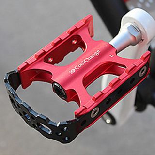 CoolChange Aluminum Alloy Red Mountain Bike Pedal with Reflectors