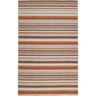 Handwoven Lancia Orange Wool Rug (8 X 11)