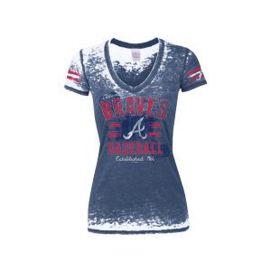 Atlanta Braves 5th & Ocean MLB Womens Burnout Wash Baseball T Shirt