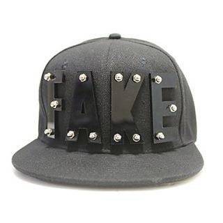 Unisex Crystal Alphabet Flat Ledge Bassball Hat With Alphabet FAKE