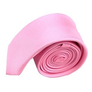 Mens Solid Colour Pink Narrow Microfibre Necktie