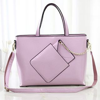 XIUQIU Womens Trendy Leather Tote Bag(Purple)