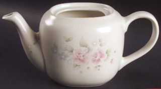Pfaltzgraff Tea Rose Teapot No Lid, Fine China Dinnerware   Stoneware,Pink Roses