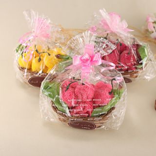 Cherry Shaped Cake Towel with Personalized Label  Set of 4 (More Colors)