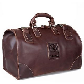 Mens Vintage Style Real Bull Leather Luggage Travel Bags