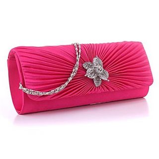 Womens Korean version of the new wrinkles Diamond Clutch evening bag handbag stereotypes(lining color random)