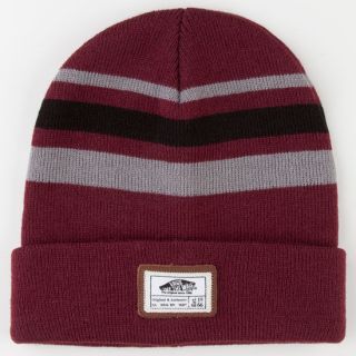 Racked Beanie Burgundy One Size For Men 225110320