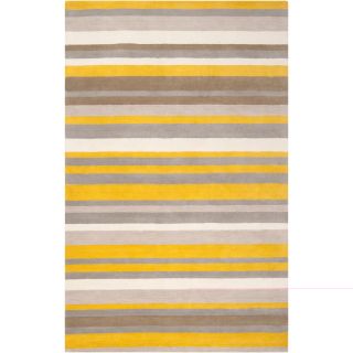 Angelohome Loomed Yellow Madison Square Wool Rug (5 X 76)