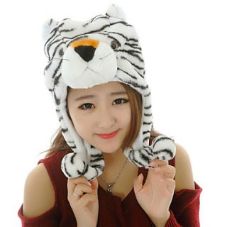 Unisex Lovely White tiger Warm Fuzzy Kigurumi Aminal Beanie