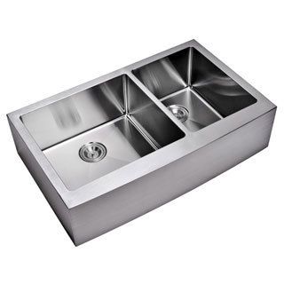 Water Creation Double Bowl Stainless Steel Hand Made Apron Front Kitchen Sink