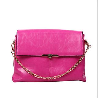 HONGQIU Womens Delicacy Leather Tote Bag(Fuchsia)