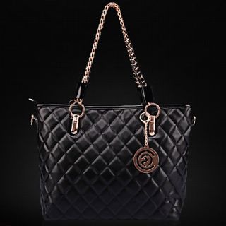 XIUQIU Womens Fashion Leather Tote Bag(Black)