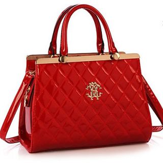 XIUQIU Womens Leather Graceful Tote Bag(Red)