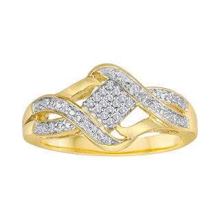 1/10 CT. T.W. Diamond Gold Plated Sterling Silver Ring, Womens