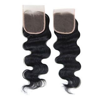 10 Brazilian Hair Silky Body Wave Lace Top Closure(55) Natural Color