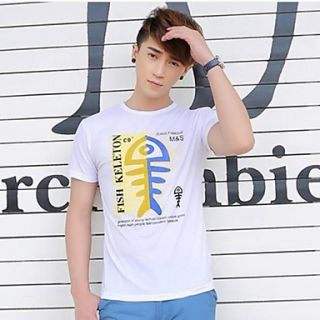 Mens Round Collar Casual Short Sleeve Printing T shirt(Except Acc)