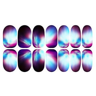 12PCS Abstract Colourful Luminous Nail Art Stickers