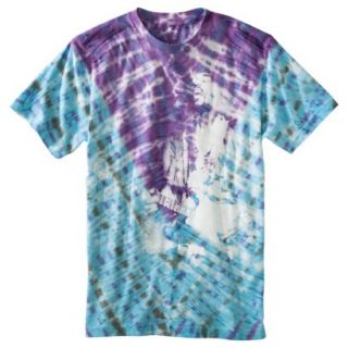 Jimi Hendrix Mens Tye Dye Graphic Tee   Teal/Purple   L