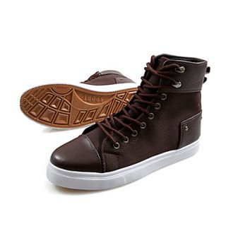 Trend Point Mens Fashionable Slim Fit Canvas Sneakers(Brown)