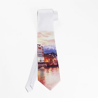 Mens Fashion Casual Sunset pattern Tie