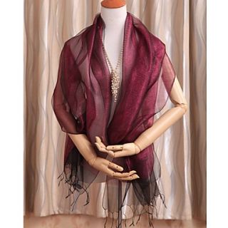 ZICQFURL Womens New Fashion Double Layer Gold Silk Organza Long Scarf(Screen Color)