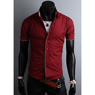 Midoo Short Sleeved Fashion Elegant Shirt (Red)