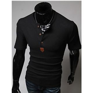 ZZT New Design MenS Leather Standard Slim Round Neck Short Sleeve T Shirt