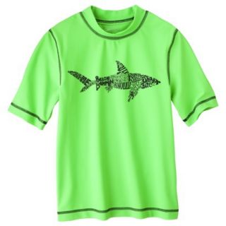 Cherokee Boys Short Sleeve Shark Rashguard   Green XS