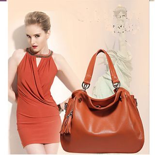 MIQIANLIN Womens Fashion Leather Crossbody Hobo Bag(Orange)