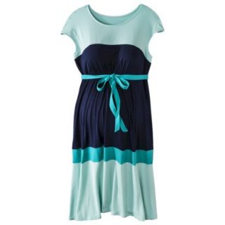 Liz Lange for Target Maternity Cap Sleeve Colorblock Dress   Aqua/Blue XXL