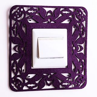 Paper Cut Square Purple Light Switch Stickers