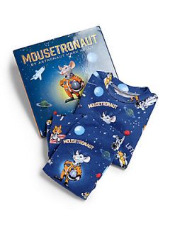 Books To Bed Toddlers & Little Boys Three Piece Moustronaut Pajamas & Book S