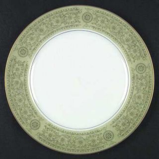 Mikasa Della Robbia Dinner Plate, Fine China Dinnerware   Green Geometric Design