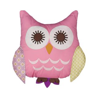LOLLI LIVING Pink Owl Pillow, Girls