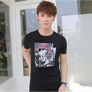 Mens Round Neck Slim Casual Short Sleeve Printing T shirts(Except Acc)