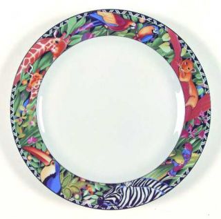 Sakura Magic Jungle Dinner Plate, Fine China Dinnerware   African Animals In Jun