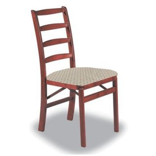 Folding Chair Folding Chair with Blush Seat   Red Brown (Cherry)