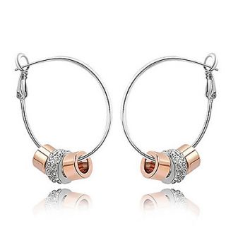 Xingzi Womens Elegant Big Round Link Crystal Earrings