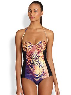 We Are Handsome Victory One Piece Cheetah Print Swimsuit   Victory