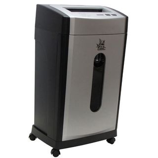 Sharp Tooth 15 sheet Cross Cut Heavy Duty Shredder (Black/silverCapacity 7.4 gallons / 28 liters bucket with viewing windowModel RT_13 422Dimensions 25 inches high x 14 inches wide x 10 inches deepLimited Warranty 1 year Automatic start/stop safety se