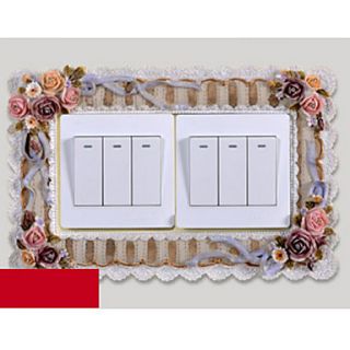 European Style Rose Resin Double Light Switch Stickers