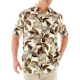 THE FOUNDRY SUPPLY CO. Short Sleeve Rayon Shirt Big and Tall, Natural, Mens
