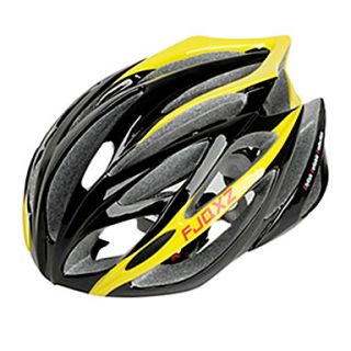 FJQXZ Integrally molded EPSPC Yellow Cycling Helmets (21 Vents)